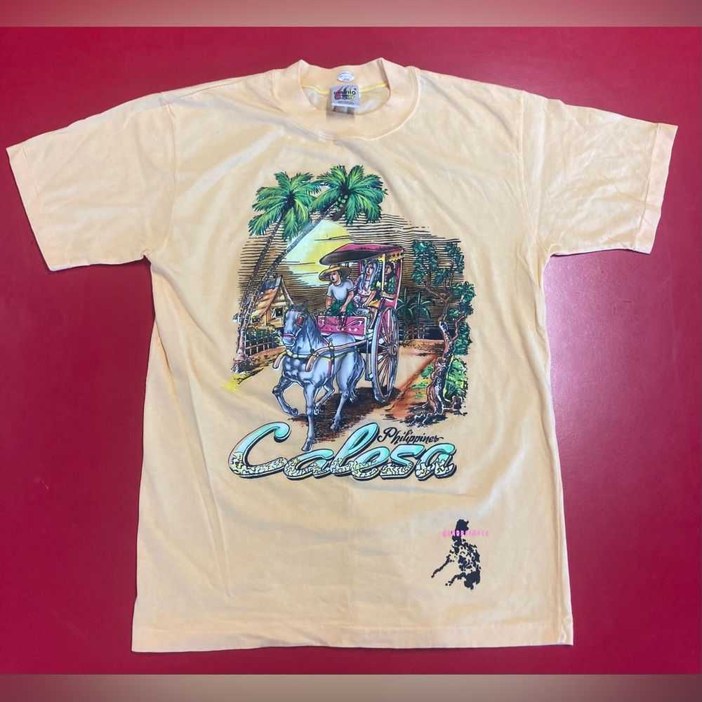 Vintage 80’s Dibuho Collections Calesca Philippines Hand-painted Graphic Shirt L